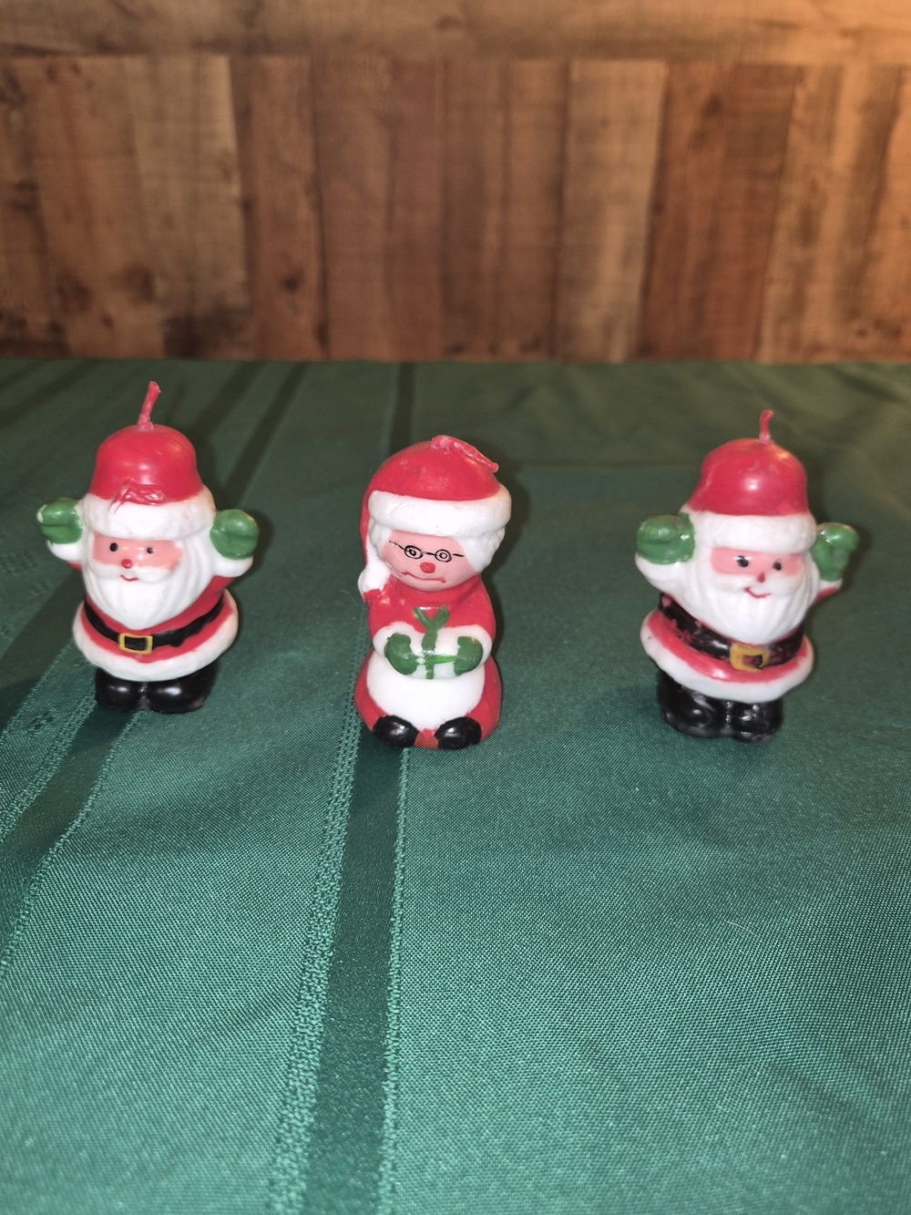 Red Santa and Mrs. Claus Holiday Candle Set
